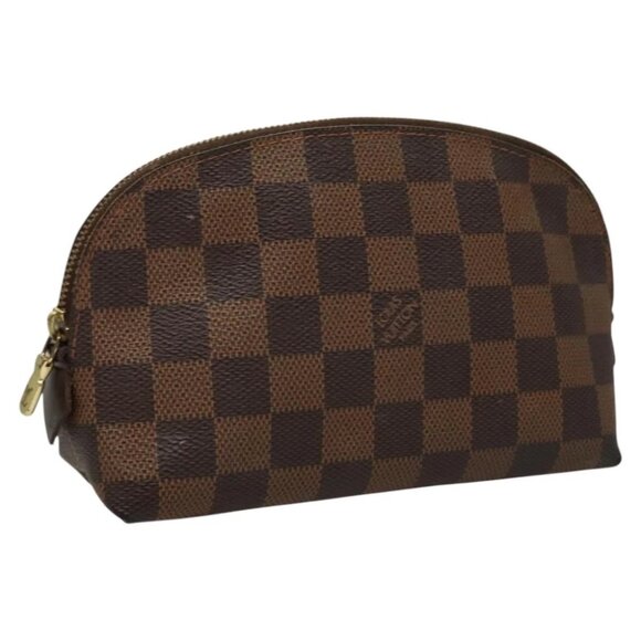 LOUIS VUITTON Damier Ebene Pochette Cosmetic PM Pouch N47516 LV Auth 116055 - Picture 1 of 15